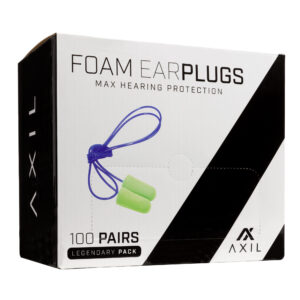 AXIL FOAM EAR PLUGS 100 PAIR W/LNYRD