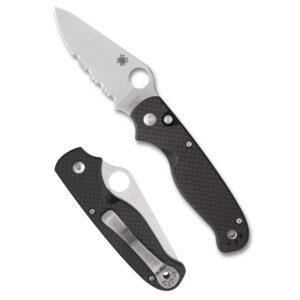 SPYDERCO BUTTONUP CF PS 3.27" BK/SLV